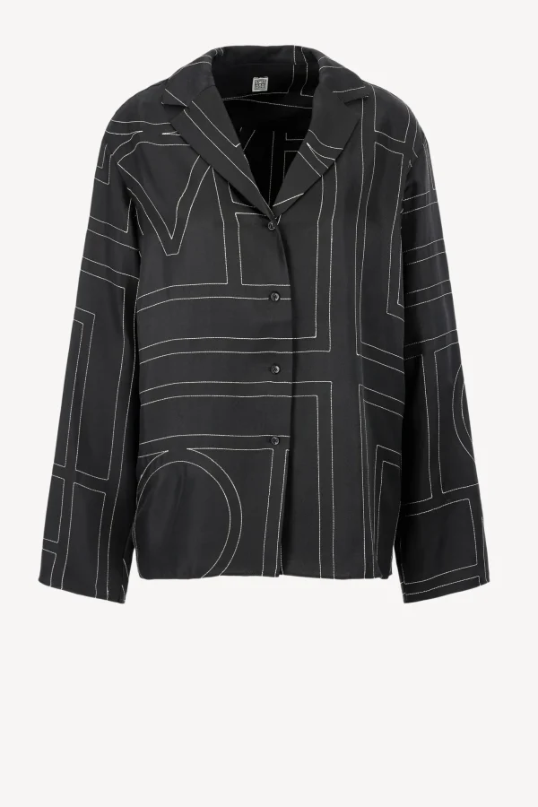 Toteme Blusen & Tops<Seidenbluse Monogram PJ in Schwarz