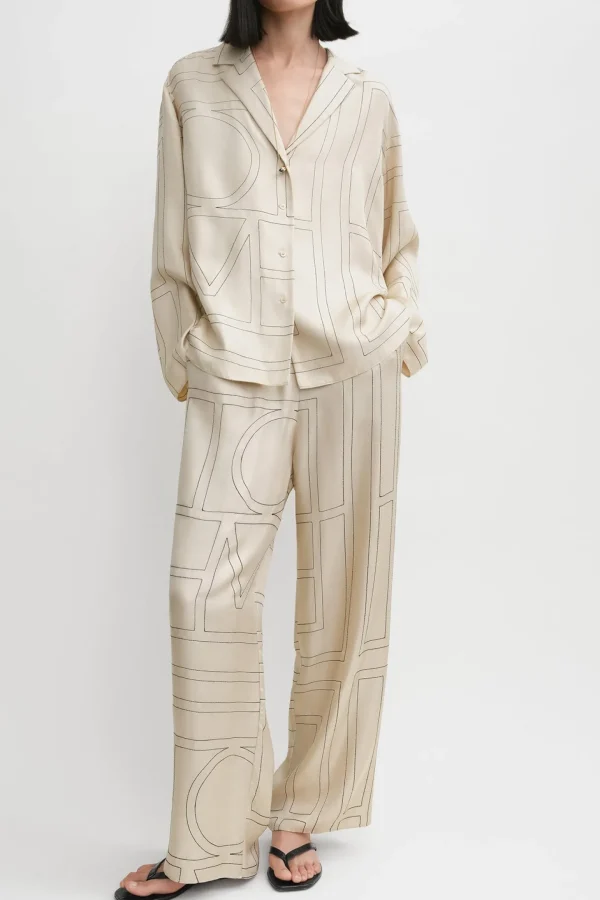 Toteme Blusen & Tops<Seidenbluse Monogram PJ in Ivory