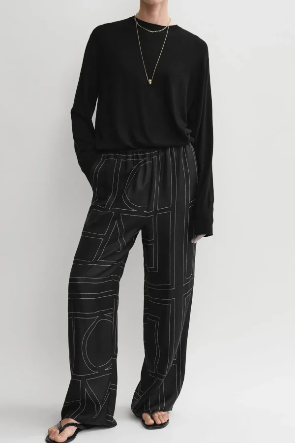 Toteme Hosen & Jumpsuits<Seidenhose Monogram PJ in Schwarz