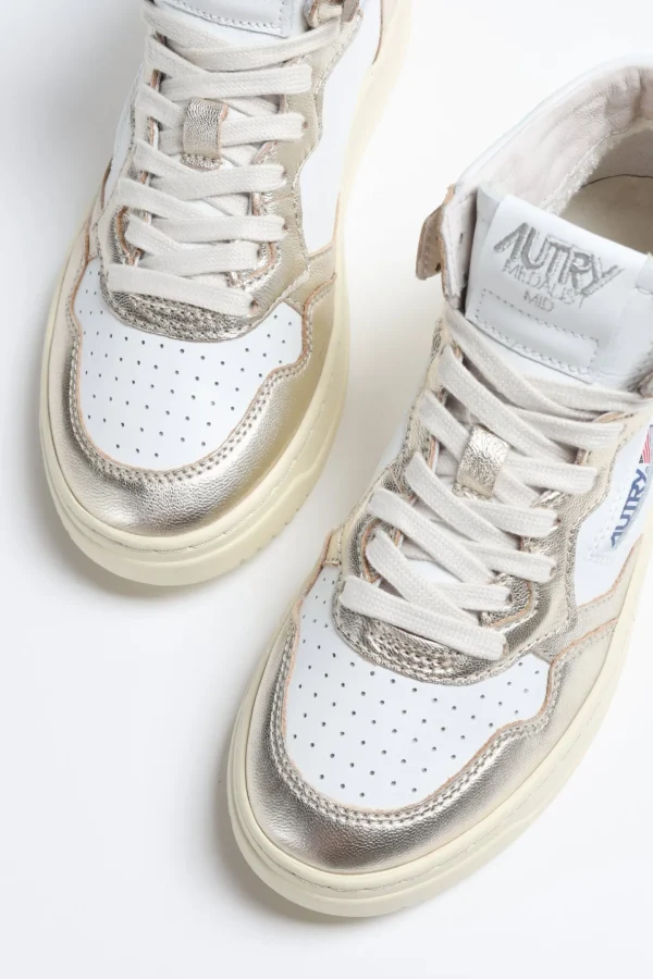Autry Sneaker | Court<Sneaker 01 Mid in Weiß/Platinum