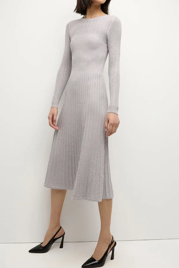 Veronica Beard Kleider<Strickkleid Nami in Silber