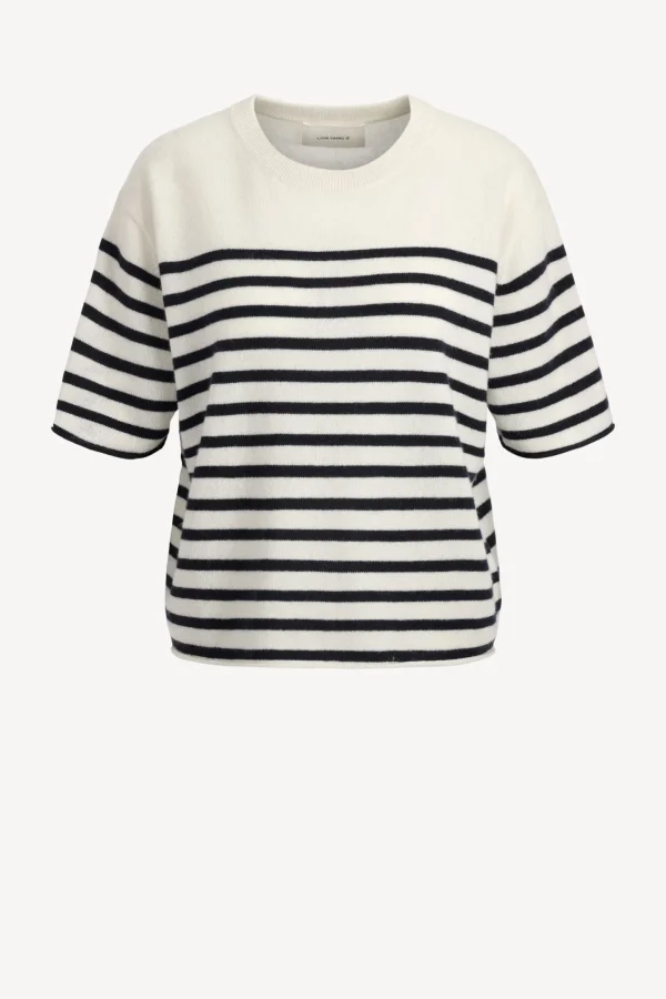 Lisa Yang Pullover<Strickshirt Cila in Cream/Navy