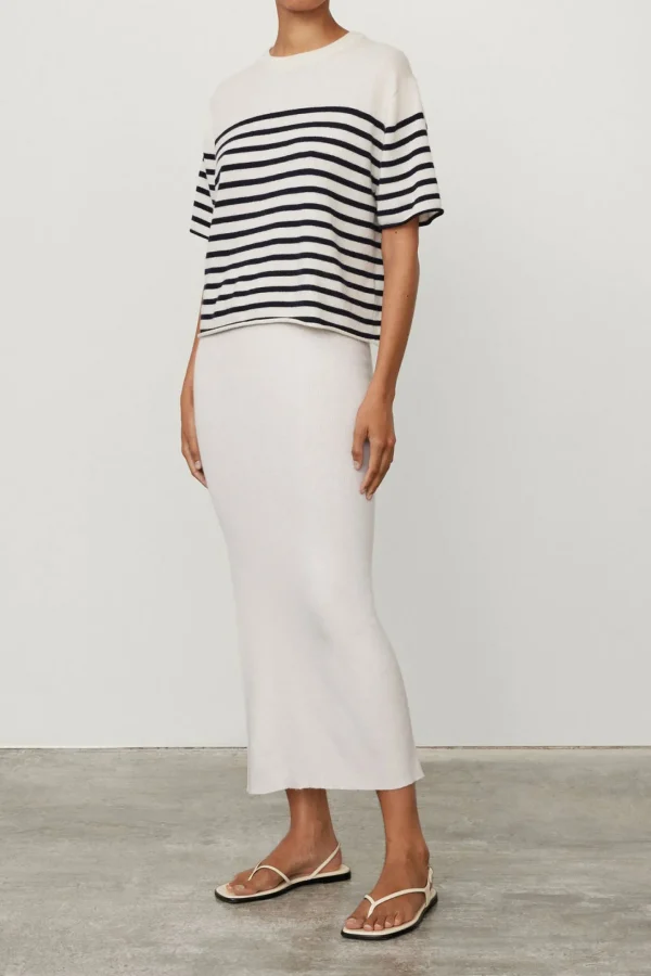 Lisa Yang Pullover<Strickshirt Cila in Cream/Navy