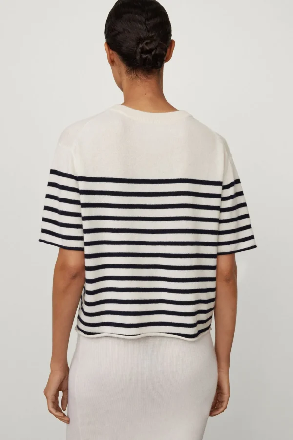 Lisa Yang Pullover<Strickshirt Cila in Cream/Navy