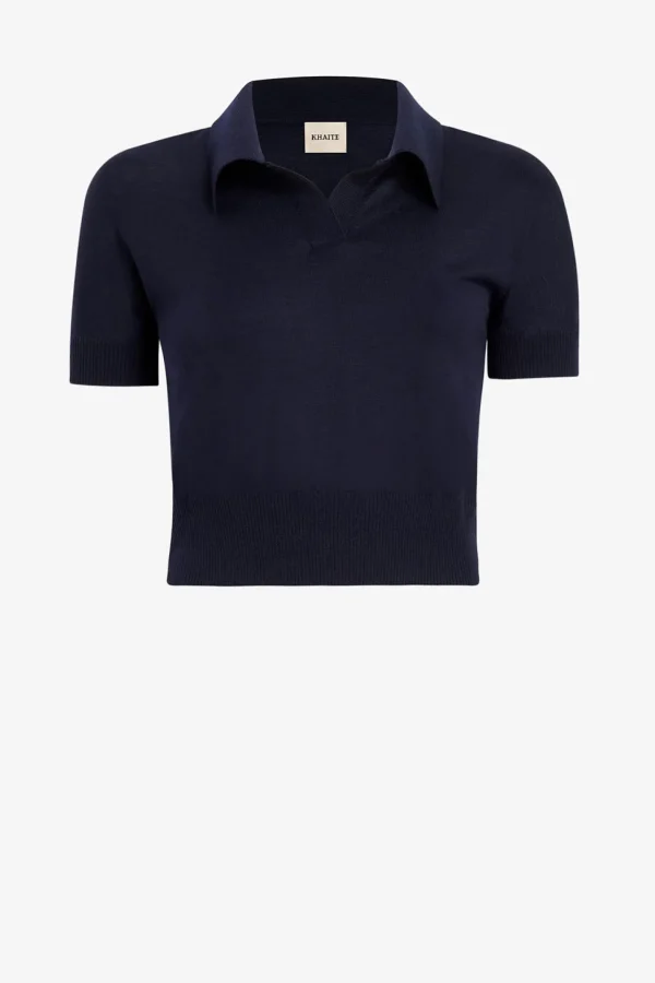 Khaite Pullover<Strickshirt Morgane in Midnight Navy