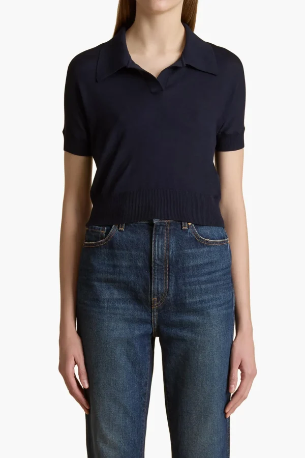 Khaite Pullover<Strickshirt Morgane in Midnight Navy