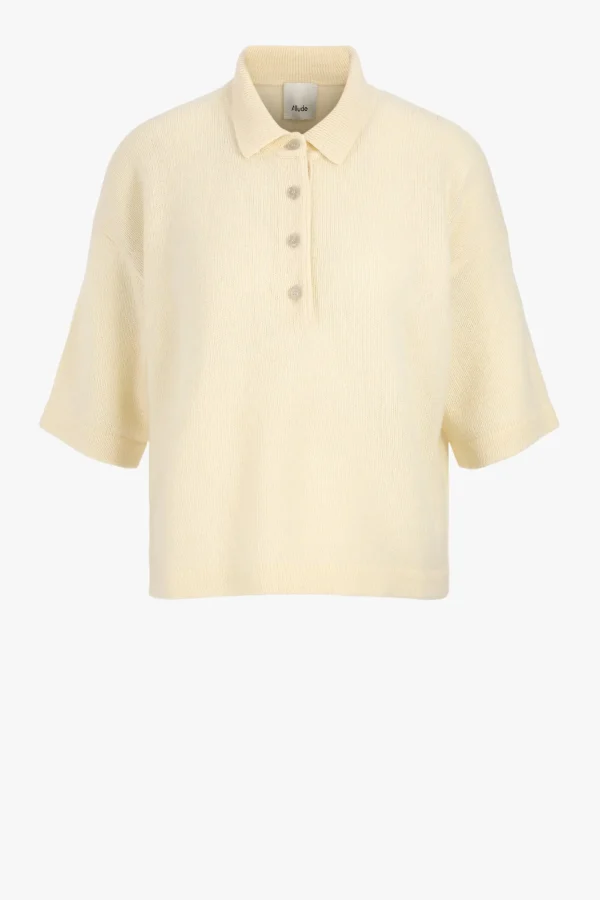 Allude Pullover<Strickshirt Polo in Beige