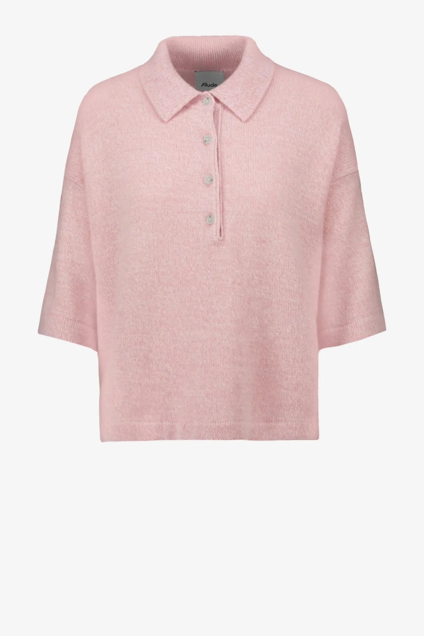 strickshirt_polo_in_rosa_0.webp Allude Pullover<Strickshirt Polo in Rosa