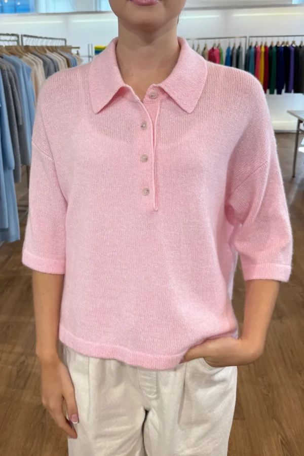 Allude Pullover<Strickshirt Polo in Rosa