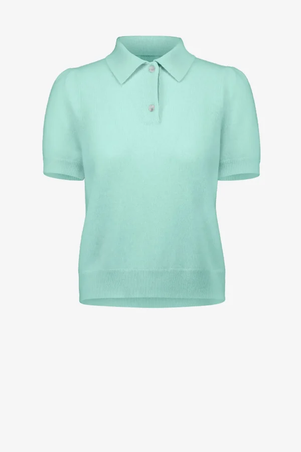 Allude Pullover<Strickshirt Polo in Türkis
