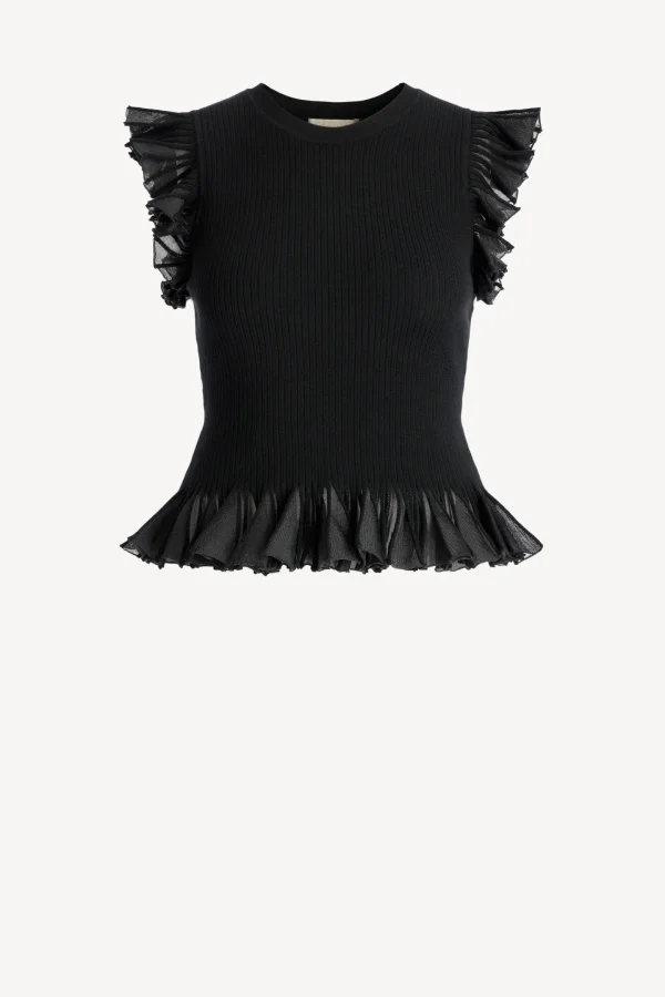 Ulla Johnson Blusen & Tops<Stricktop Leila in Noir