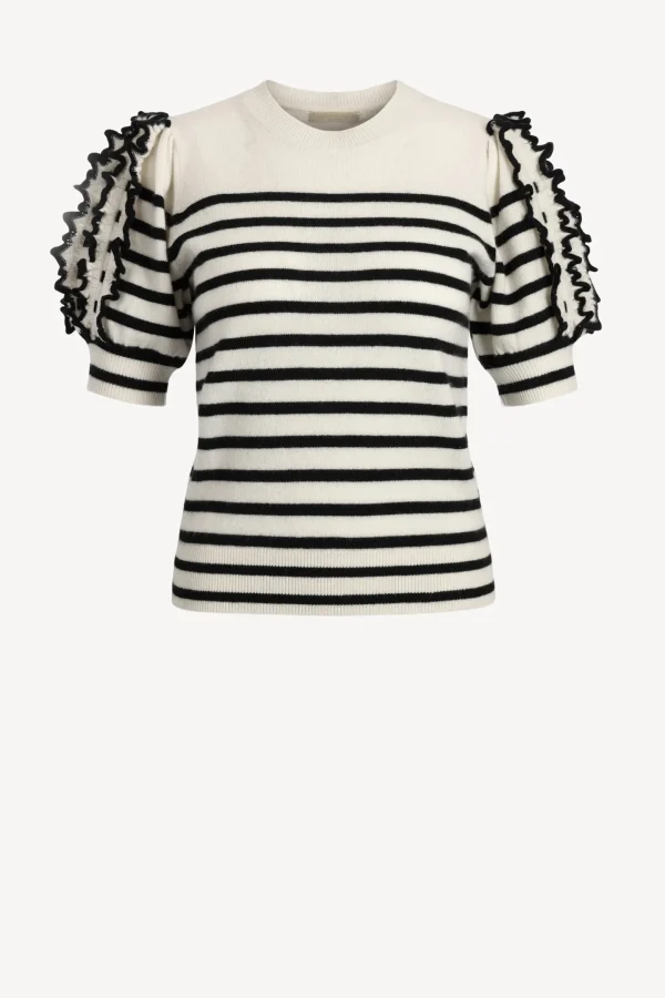 Ulla Johnson Pullover<Stricktop Ottilie in Noir Stripe