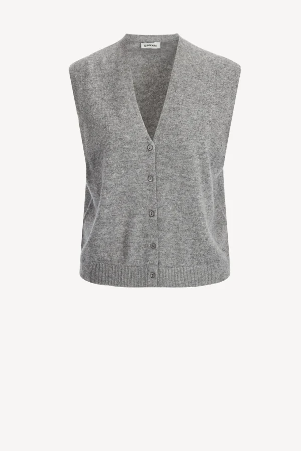 Simkhai Strickjacken<Strickweste Rozzi in Nickel Melange