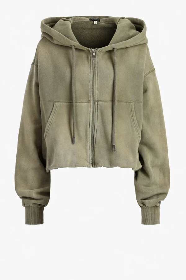 R13 Hoodies & Sweatshirts<Sweatjacke Balloon Zip Up in Faded Olive