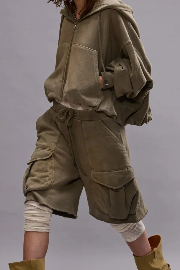 R13 Hoodies & Sweatshirts<Sweatjacke Balloon Zip Up in Faded Olive