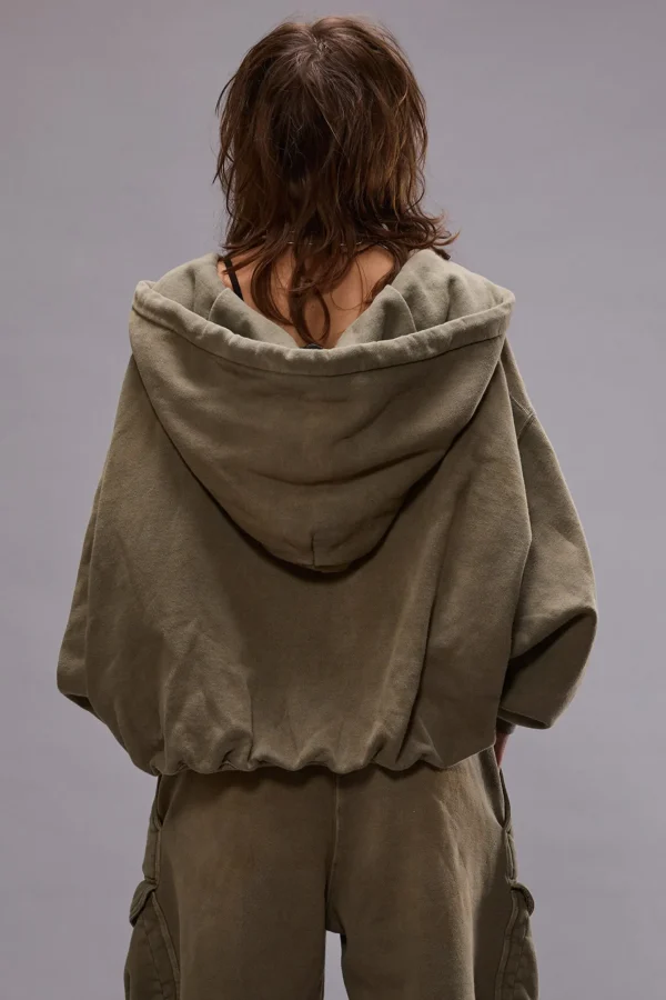 R13 Hoodies & Sweatshirts<Sweatjacke Balloon Zip Up in Faded Olive