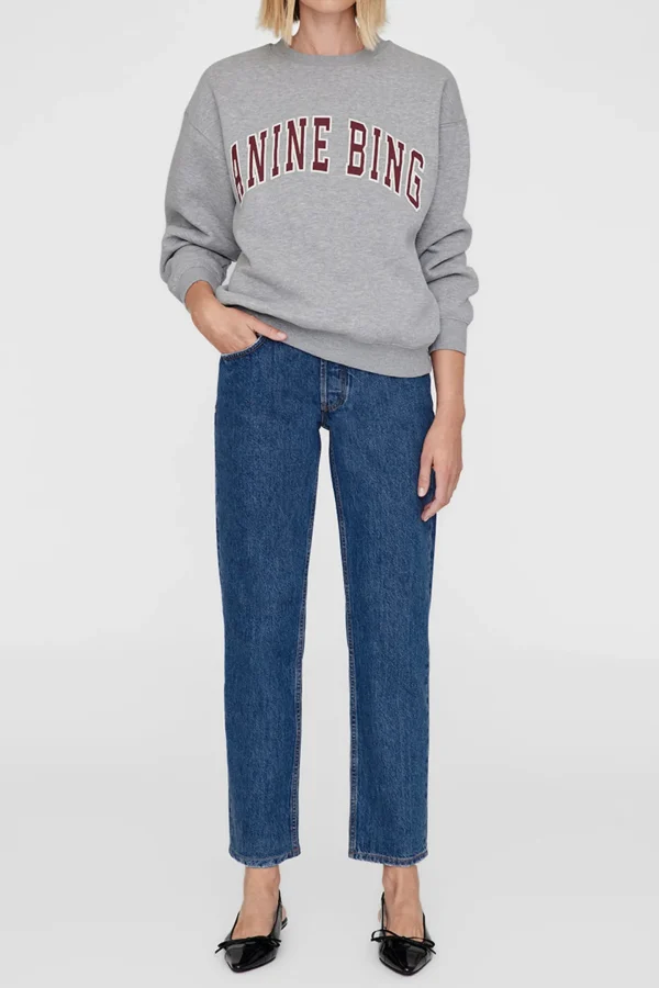 Anine Bing Hoodies & Sweatshirts<Sweatshirt Spencer in Medium Grey