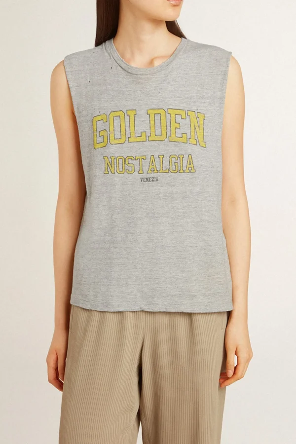 Golden Goose Shirts, Tank Tops & Longsleeves<Tank Top Journey in Grau/Gelb