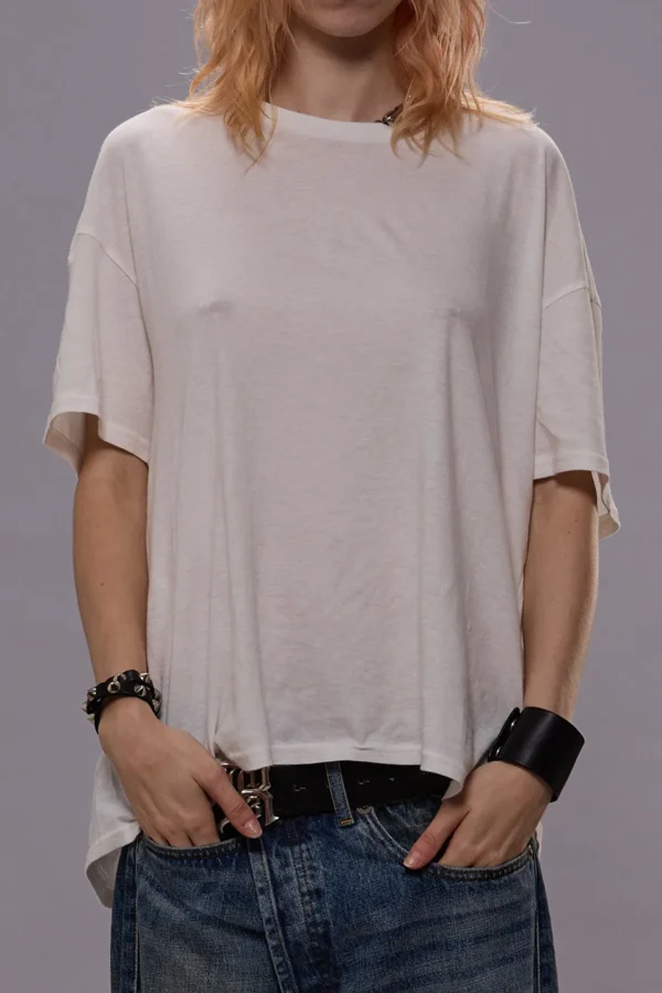 R13 Shirts, Tank Tops & Longsleeves<T-Shirt Boxy Seamless in Cashmere White