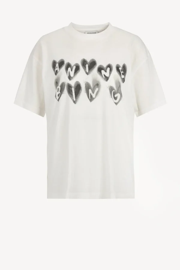 Anine Bing Shirts, Tank Tops & Longsleeves<T-Shirt Cade Hearts in Ivory