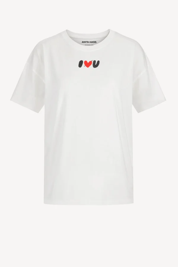 Anita Hass Shirts, Tank Tops & Longsleeves<T-Shirt 'I LOVE U' in Weiß