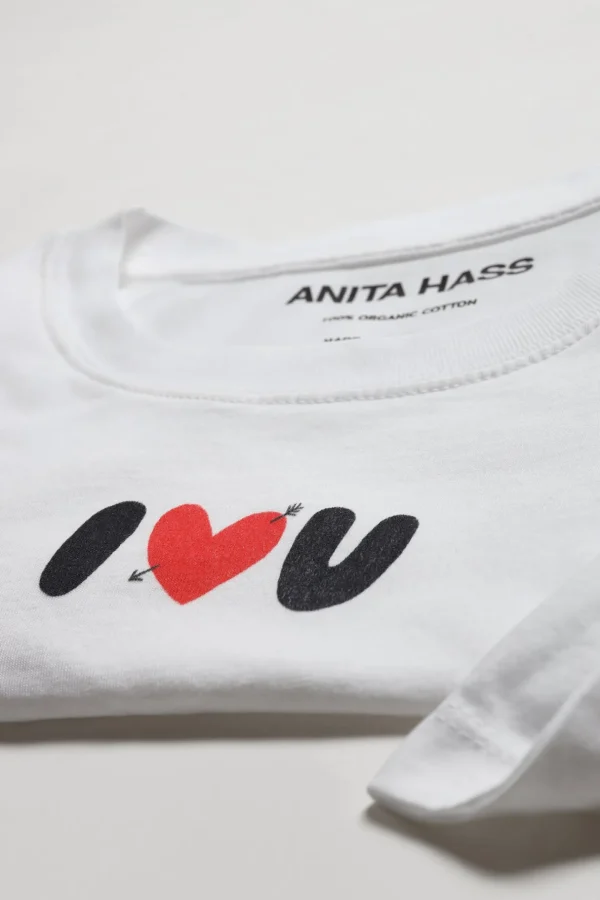 Anita Hass Shirts, Tank Tops & Longsleeves<T-Shirt 'I LOVE U' in Weiß