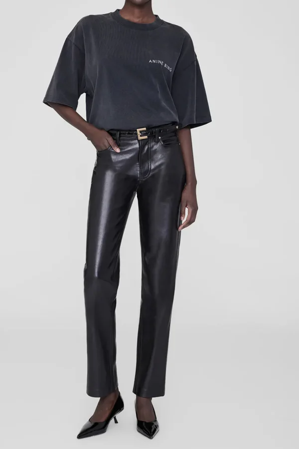 Anine Bing Shirts, Tank Tops & Longsleeves<T-Shirt Kent Twisted Snake in Washed Black