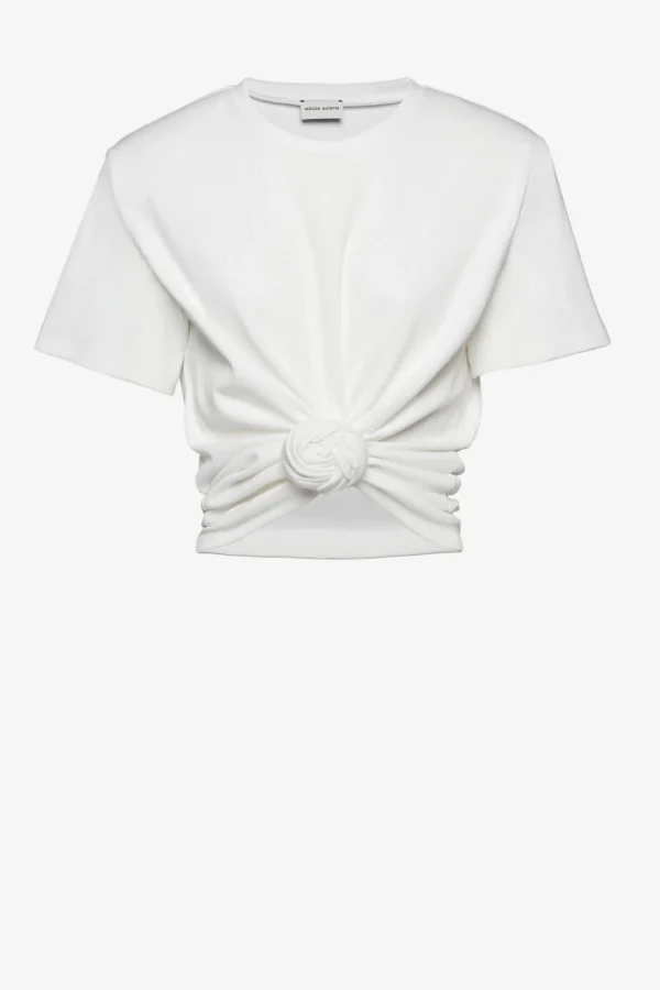 Magda Butrym Shirts, Tank Tops & Longsleeves<T-Shirt Knotted in Cream