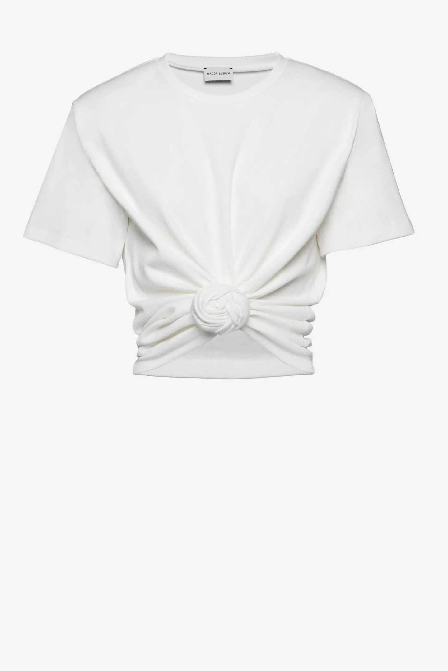 tshirt_knotted_in_cream_0.webp Magda Butrym Shirts, Tank Tops & Longsleeves<T-Shirt Knotted in Cream