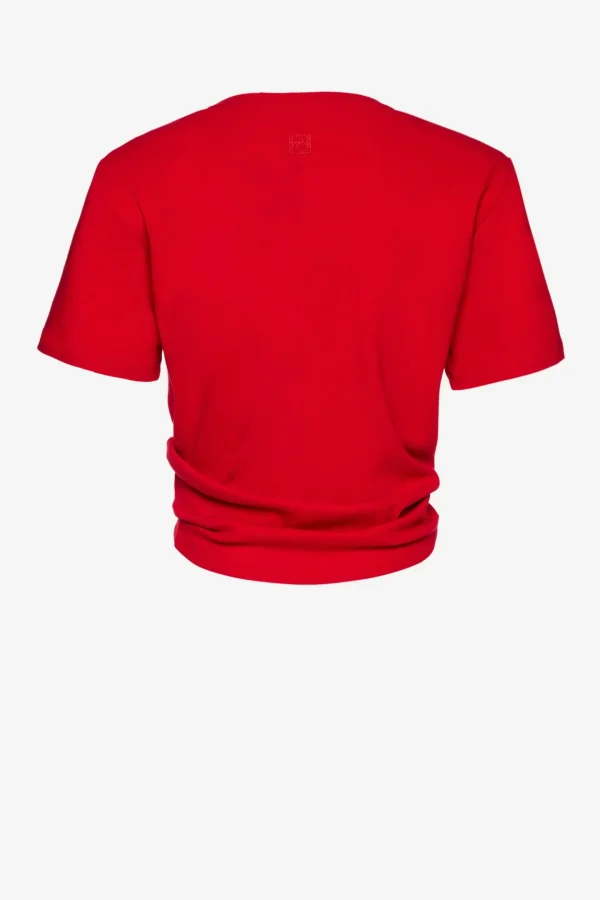 Magda Butrym Shirts, Tank Tops & Longsleeves<T-Shirt Knotted in Rot