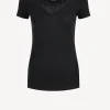 Majestic Filatures Shirts, Tank Tops & Longsleeves<T-Shirt mit V in Schwarz