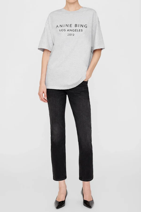 Anine Bing Shirts, Tank Tops & Longsleeves<T-Shirt Myers in Heather Grey