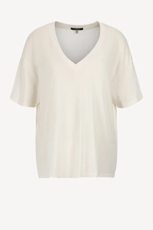 R13 Shirts, Tank Tops & Longsleeves<T-Shirt V Boxy in Cashmere White