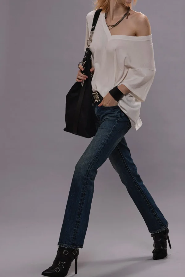 R13 Shirts, Tank Tops & Longsleeves<T-Shirt V Boxy in Cashmere White