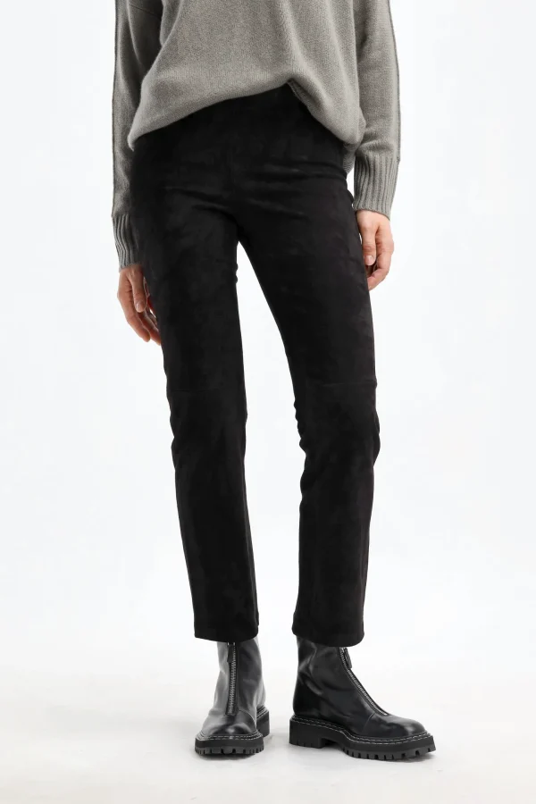 Stouls Hosen & Jumpsuits<Velourslederhose JP Twenty in Schwarz