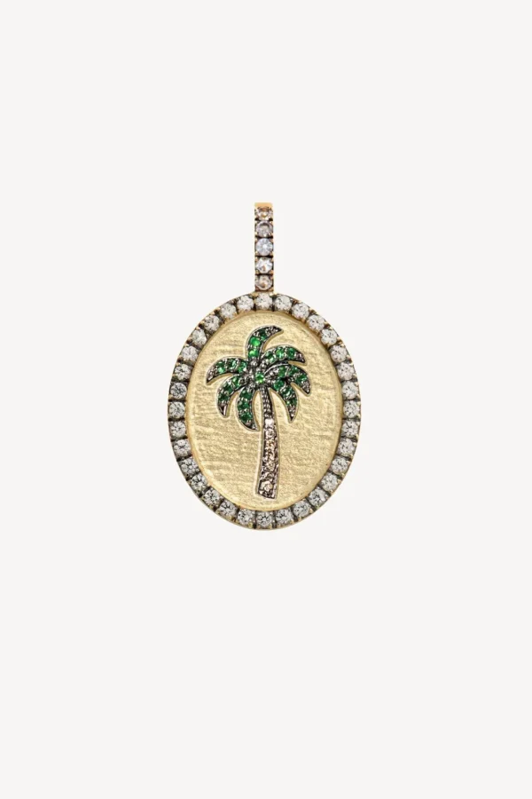 Feidt Schmuck | Fine Jewelry<Anhänger Palme Grün Saphirs Blancs 9 Karat