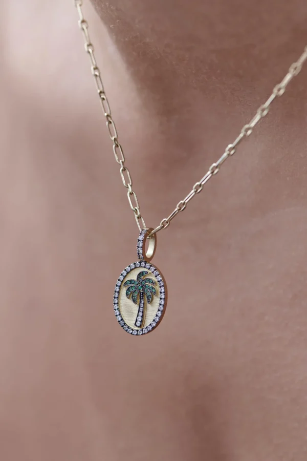 Feidt Schmuck | Fine Jewelry<Anhänger Palme Grün Saphirs Blancs 9 Karat
