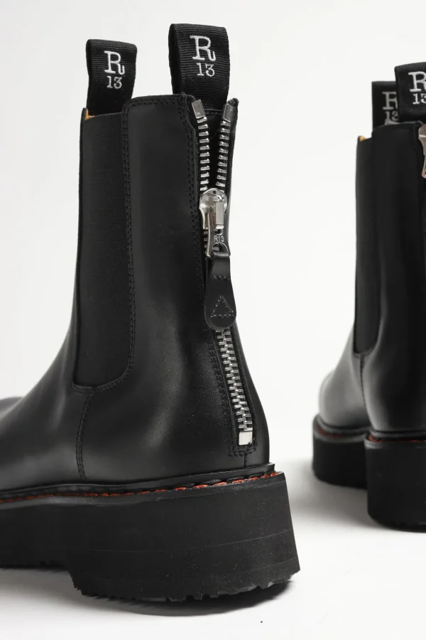 R13 Stiefel & Boots<Boots Single Stack Chelsea in Schwarz