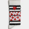 Anita Hass Socken<Gestreifte Socken 'Heart' in Ivory/Navy