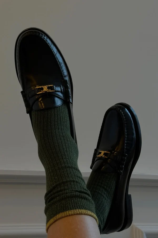 Anita Hass Socken<Lurexsocken in Grün/Gold