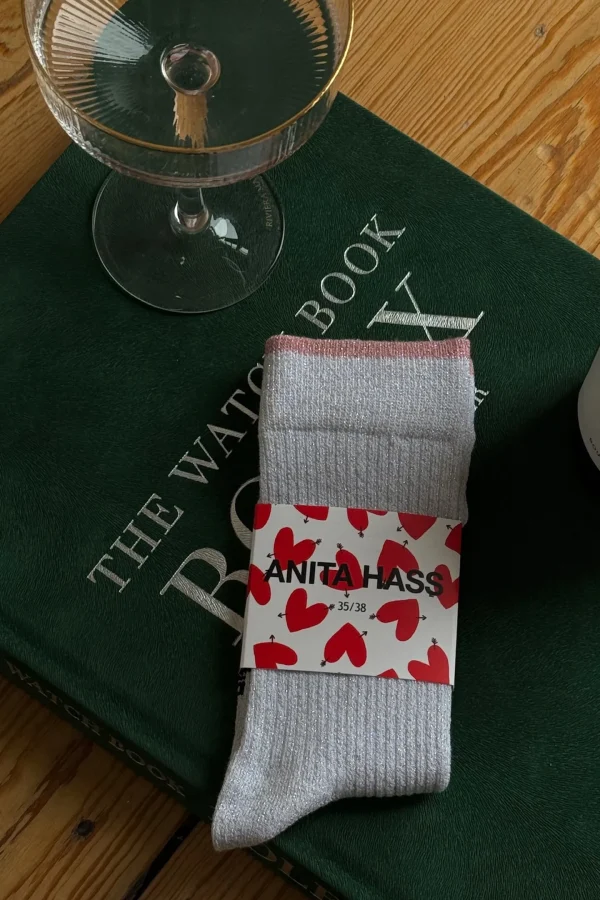 Anita Hass Socken<Lurexsocken in Silber/Pink