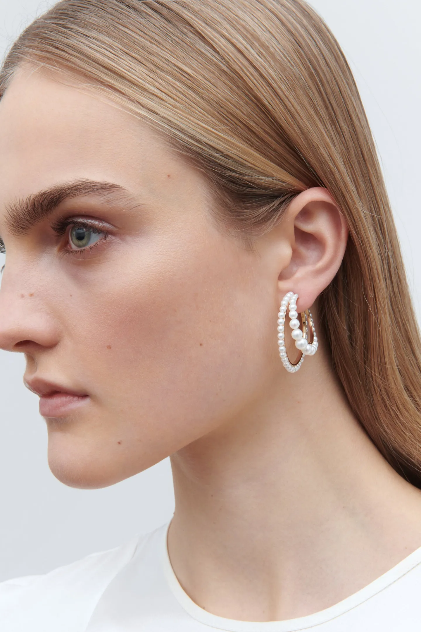 ohrring_boucle_perle_link_1.webp Sophie Bille Brahe Schmuck | Fine Jewelry<Ohrring Boucle Perle Links