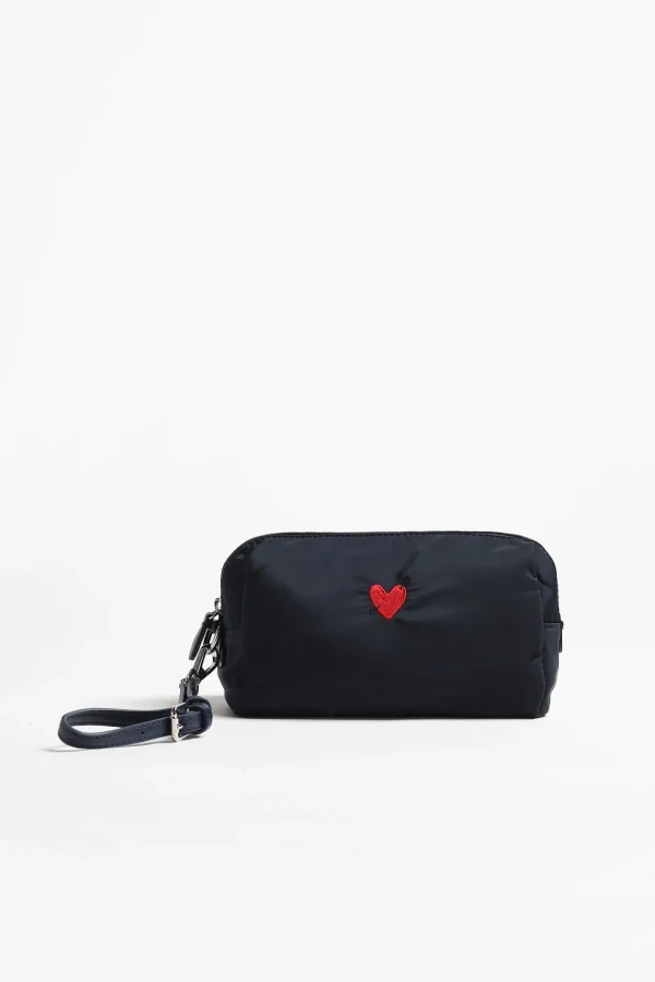 Anita Hass Clutches & Pouches<Pouch 'Heart' in Navy Nylon