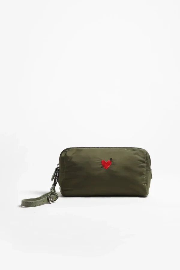 Anita Hass Clutches & Pouches<Pouch 'Heart' in Oliv Nylon