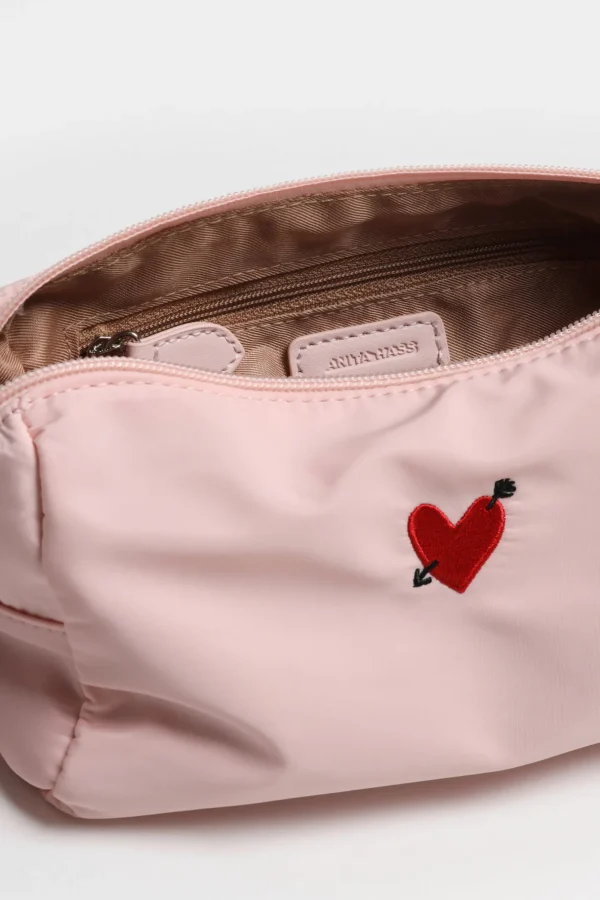 Anita Hass Clutches & Pouches<Pouch 'Heart' in Rose Nylon