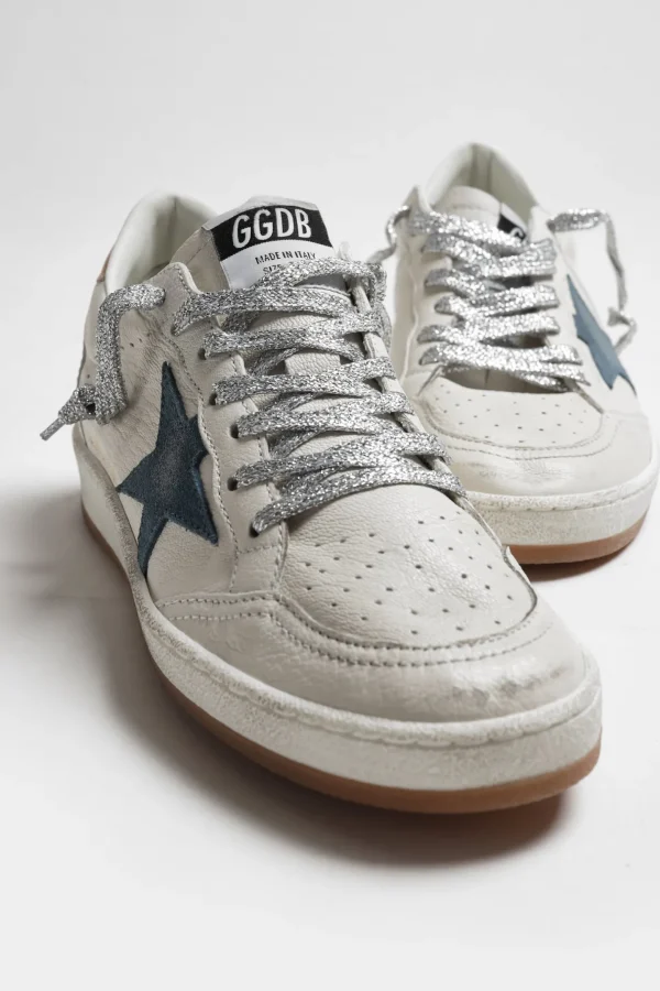 Golden Goose Sneaker | Retro<Sneaker Ball Star in Weiß/Smoke Blue/Peach