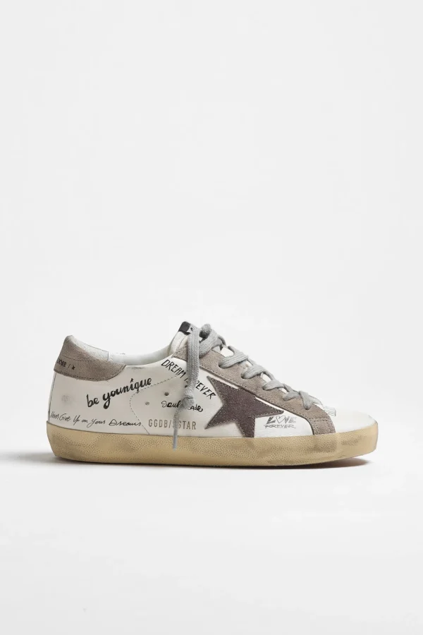 Golden Goose Sneaker | Low Top<Sneaker Super Star in Weiß/Taupe/Cinder