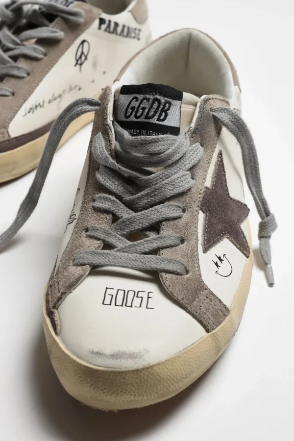 Golden Goose Sneaker | Low Top<Sneaker Super Star in Weiß/Taupe/Cinder