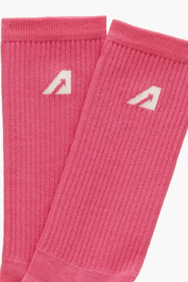 Autry Socken<Socken Embroidery in Bright Pink