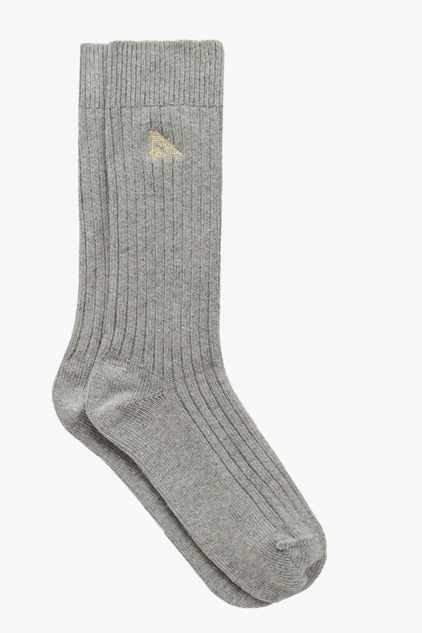Autry Socken<Socken Embroidery in Grey Melange